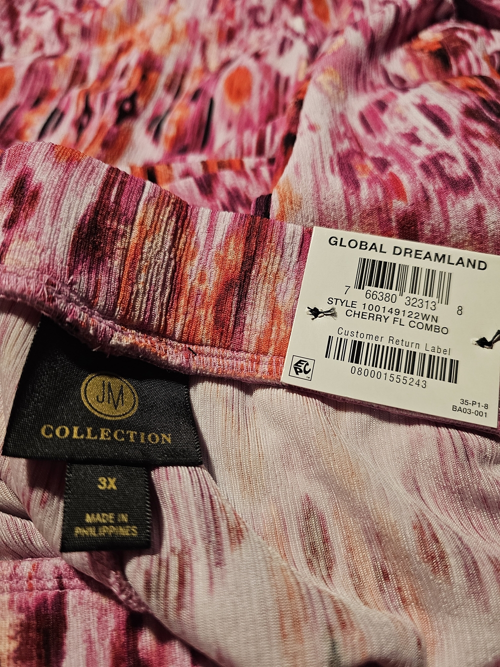 Vibrant Pink Patterned Maxi Wide Leg pants - Picture 3 of 9